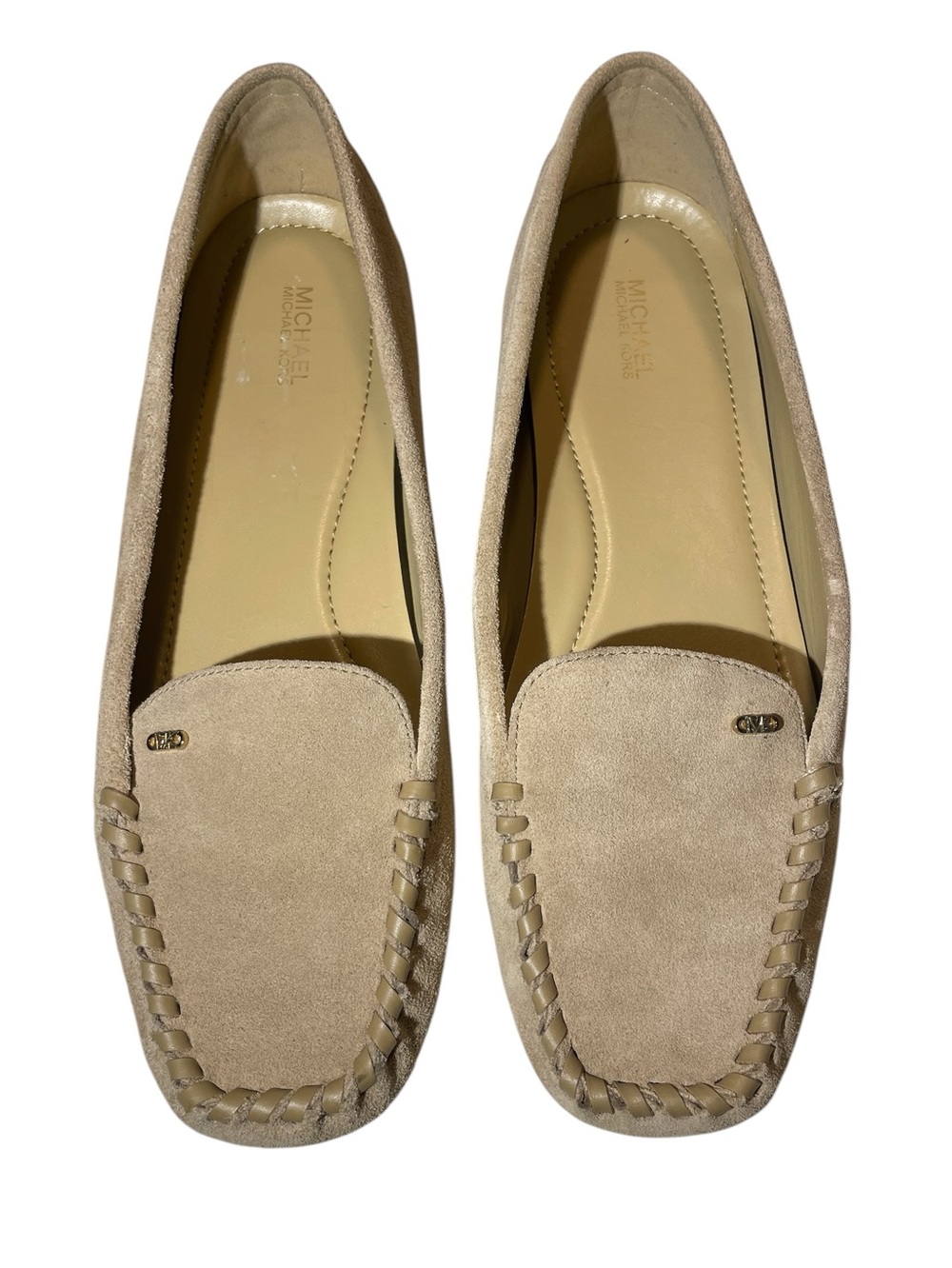 Michael Michael Kors Eve Driving Moccasin Loafer Cream Suede Women’s Size 9.5 M